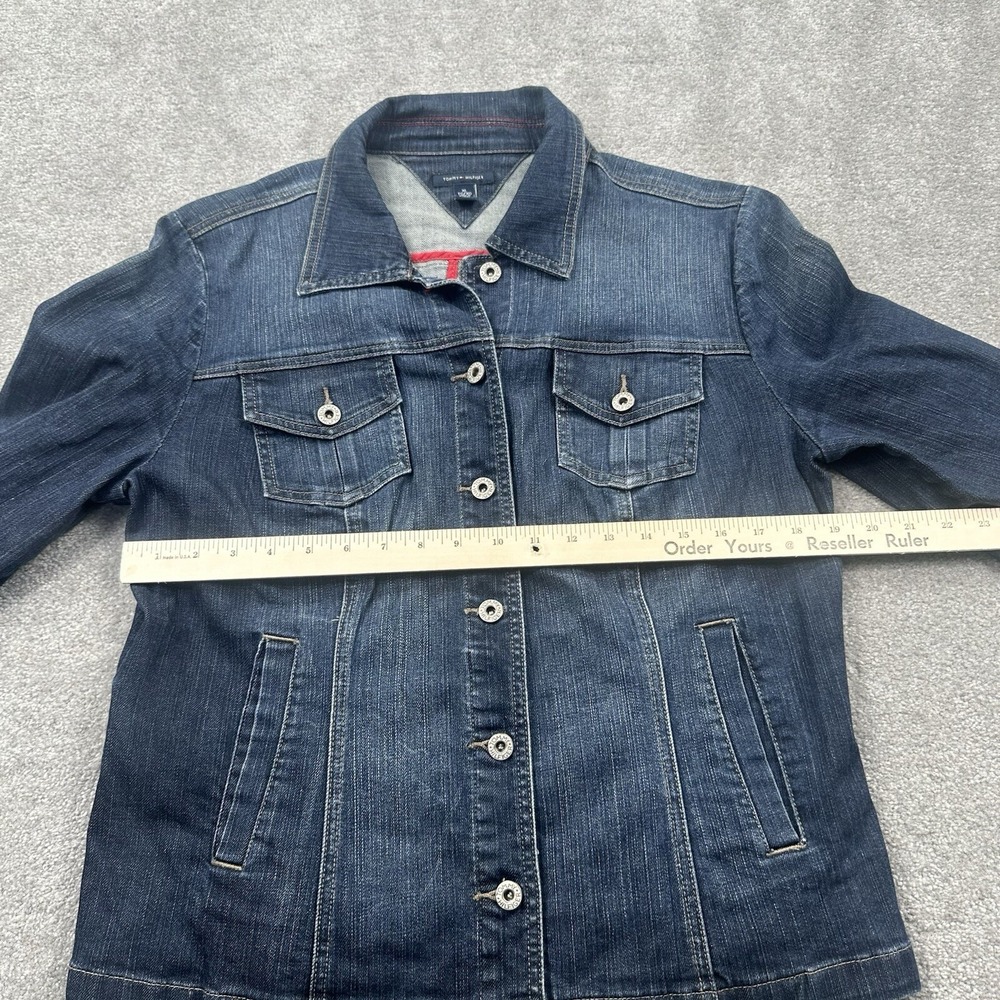 Tommy Hilfiger Women's Button Up Denim Jean Jacket Size XL Blue - Picture 7 of 8